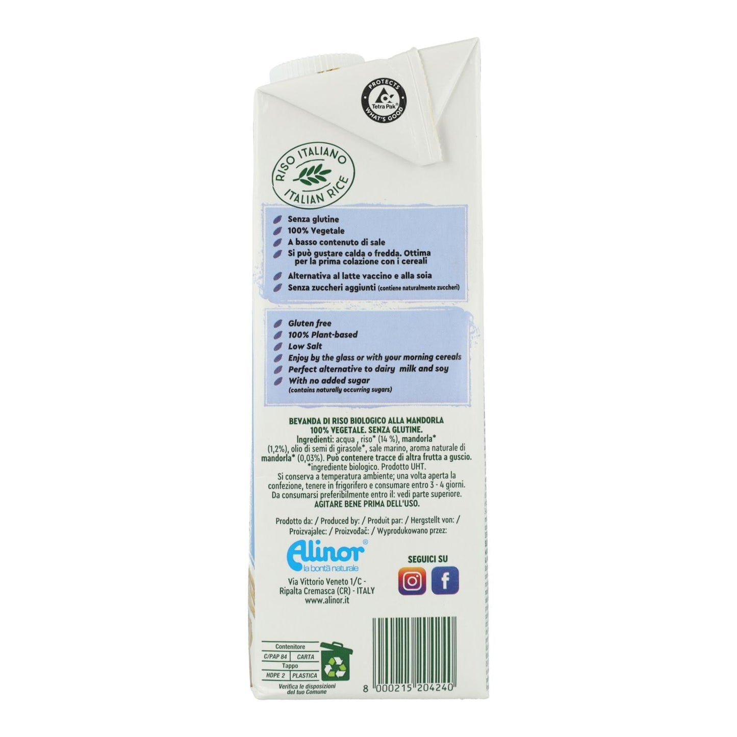 Bebida de Arroz y Almendras Vitariz 1 L