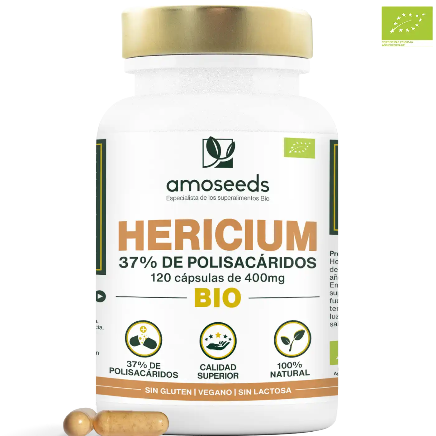 Hericium Bio, 37% Polisacáridos | 120 Cápsulas_0