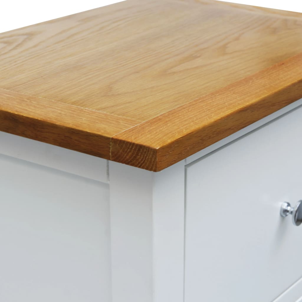 Mesita De Noche De Madera De Roble Maciza 36x30x47 Cm_3