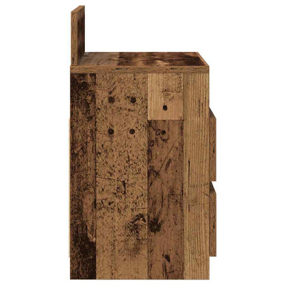 Mesilla De Noche Con 2 Cajones Madera Vieja 40x33x60 Cm_4