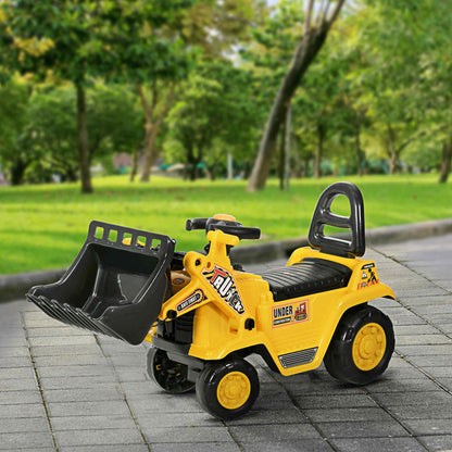 Homcom Tractor Sin Pedales Para Niños De 18 A 48 Meses Con Pala Bocina Amarillo_1