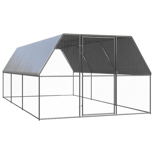 Vidaxl Jaula Gallinero De Exterior De Acero Galvanizado 3x6x2 M_0