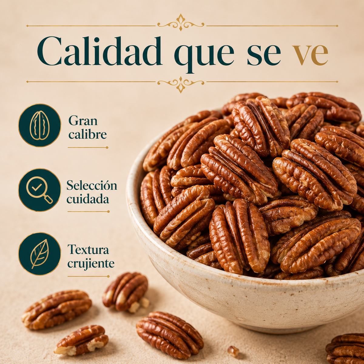 Mitades De Nuez Pecana Mantecosa - Envasadas Al Vacío - 600g | Fruto Seco Ecológico Premium, Snack Vegano Natural_4