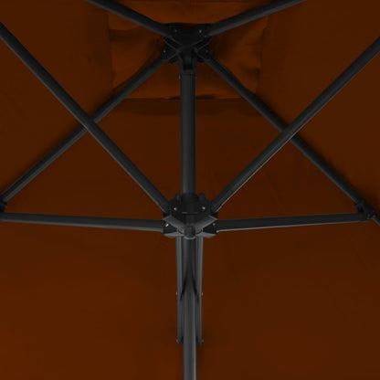 Vidaxl Sombrilla De Jardín Con Palo De Acero Terracota 250x250x230 Cm_3