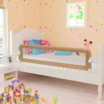 Vidaxl Barandilla De Seguridad Cama De Niño Poliéster Taupe 150x42 Cm_1