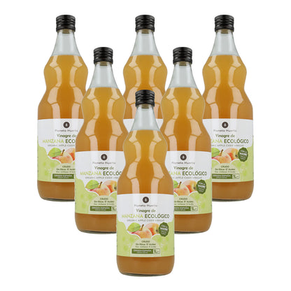 Pack 6 x Vinagre de manzana ECO crudo sin filtrar con la madre Planeta Huerto 1L