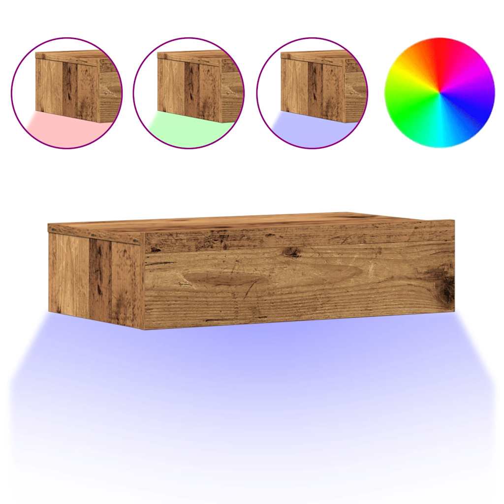 Mesilla De Noche De Madera Antigua 60x35cm Madera De Ingeniería_0