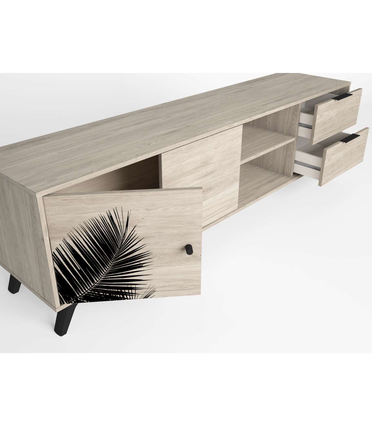 Mueble Tv 2 Puertas 2 Cajones Acabado Sahara/serigrafía, 53.1cm(alto) 180.5cm(ancho) 40c_3