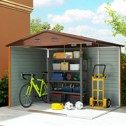 Outsunny Cobertizo De Jardín Exterior Con 2 Puertas 4,84m² 278x195x215cm Natural_4