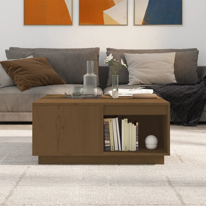 Mesa De Centro Madera Maciza De Pino Marrón Miel 80x81x36,5 Cm_1