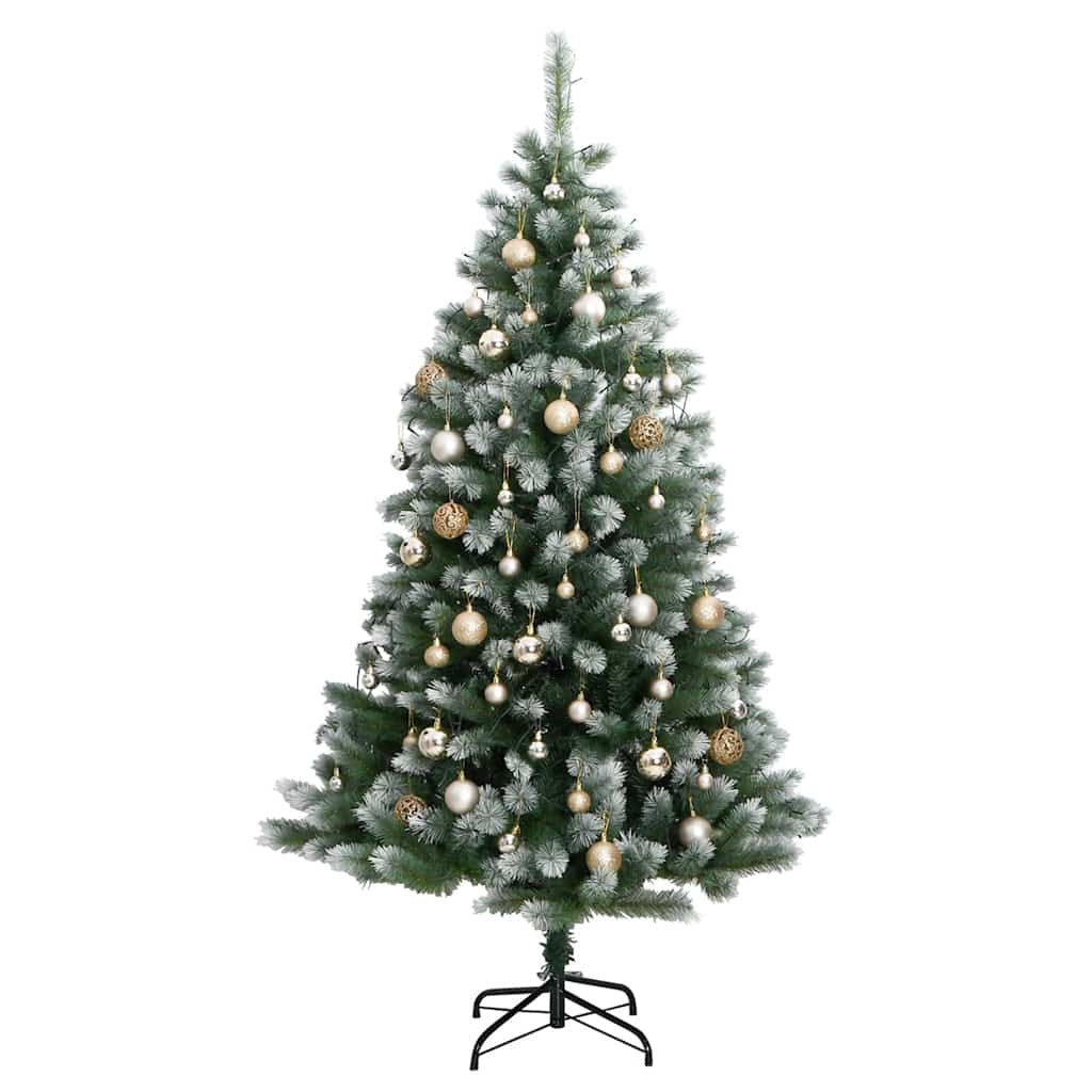 Vidaxl Árbol De Navidad Artificial Con Bisagras 300 Led Y Bolas 240 Cm_3