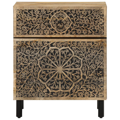 Mesita De Noche Madera Maciza De Mango 50x33x60 Cm_3