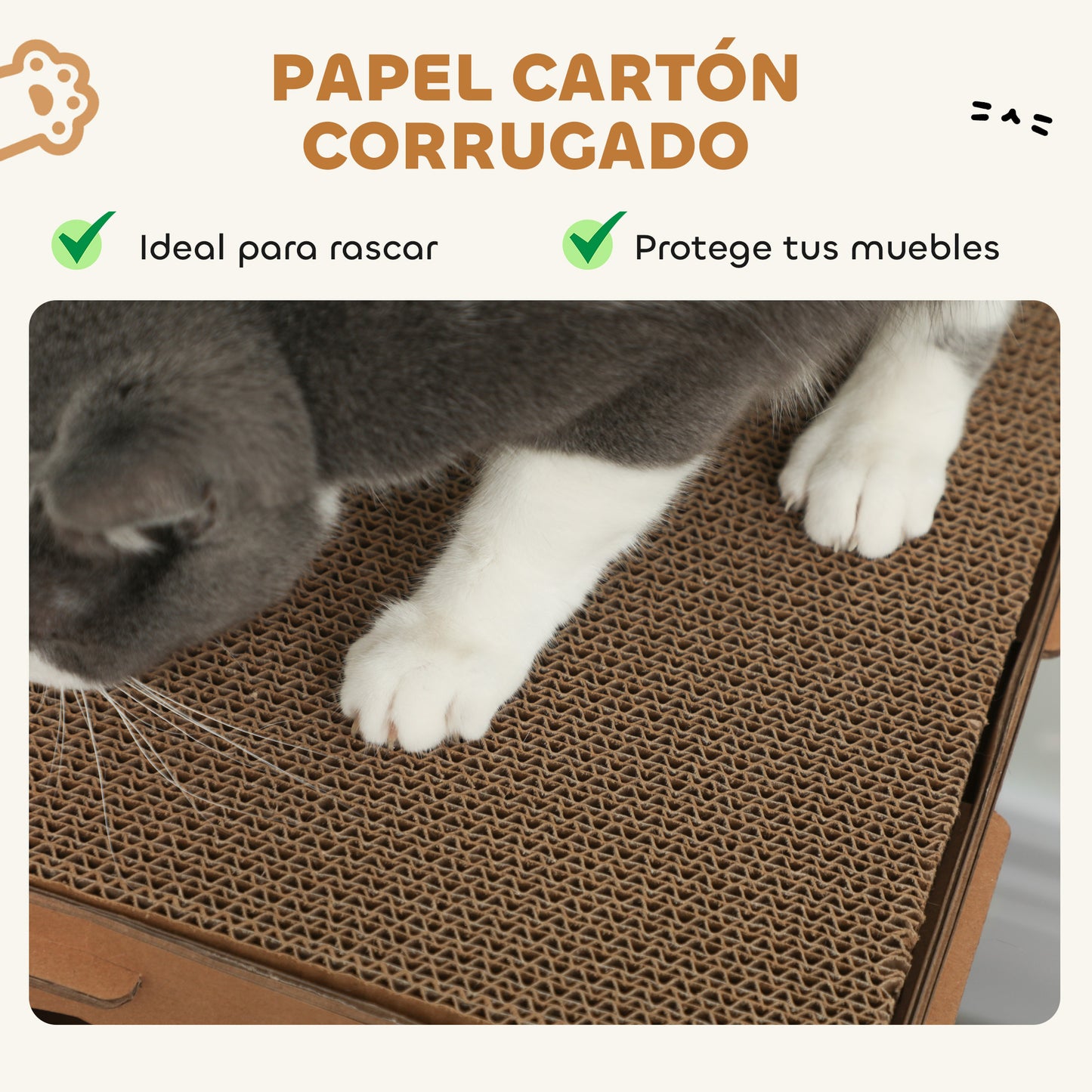 Pawhut Casa Para Gatos De Cartón_4