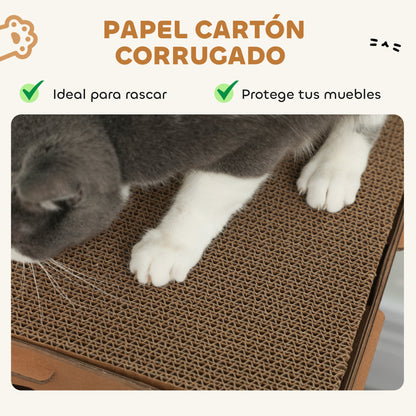 Pawhut Casa Para Gatos De Cartón_4