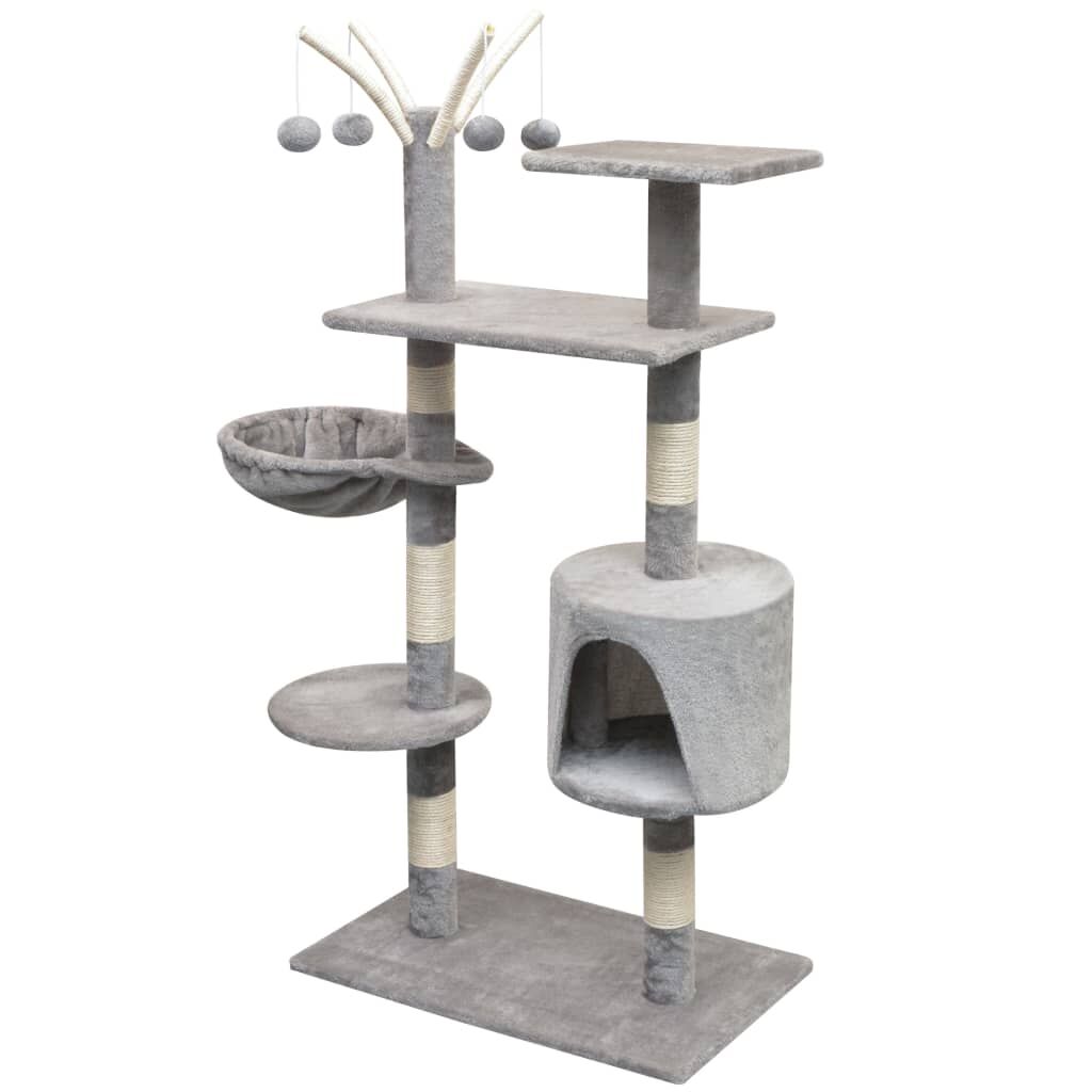 Vidaxl Rascador Para Gatos Con Poste Rascador De Sisal 125 Cm Gris_1