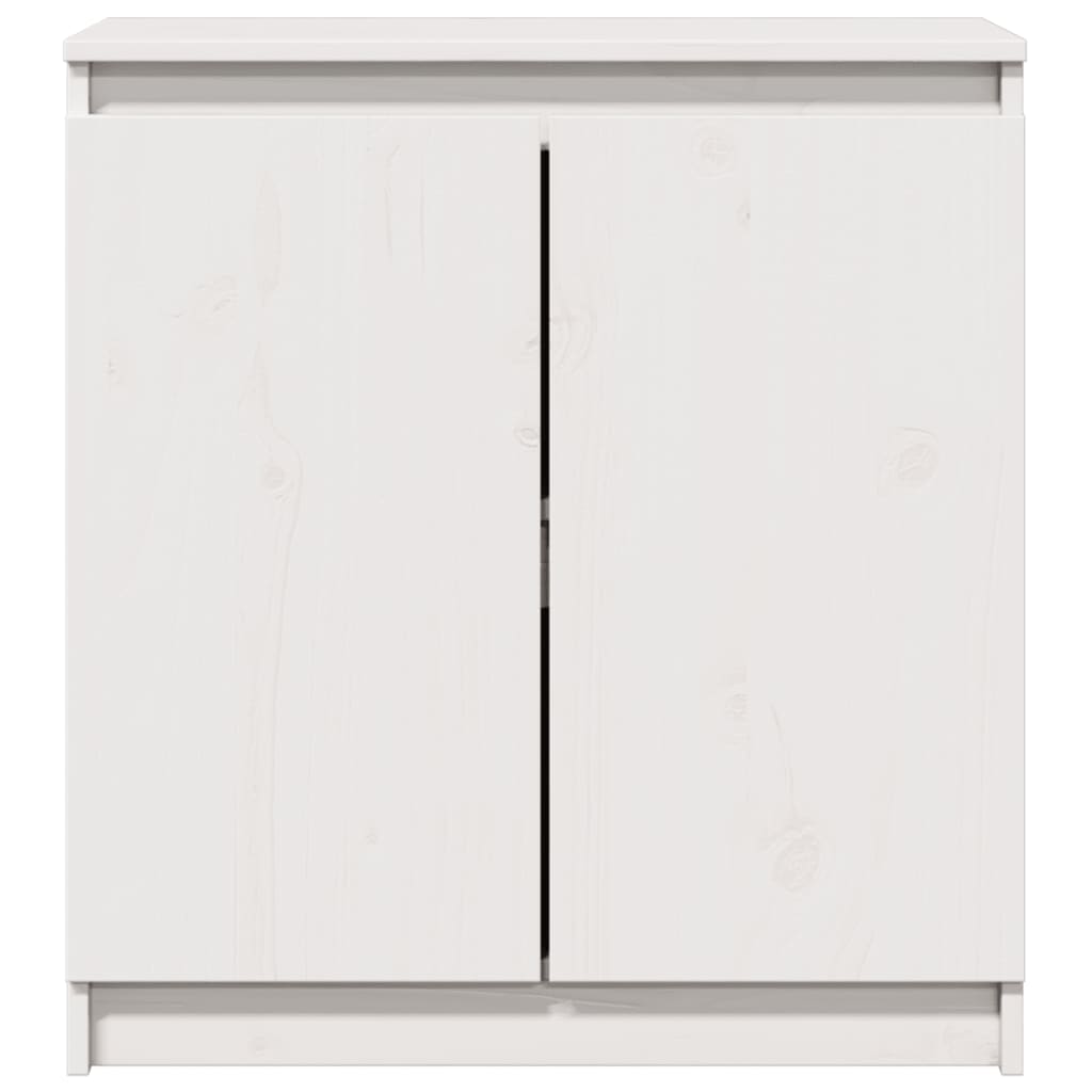 Armario Auxiliar Madera Maciza De Pino Blanco 60x36x65 Cm / Vetonek_4