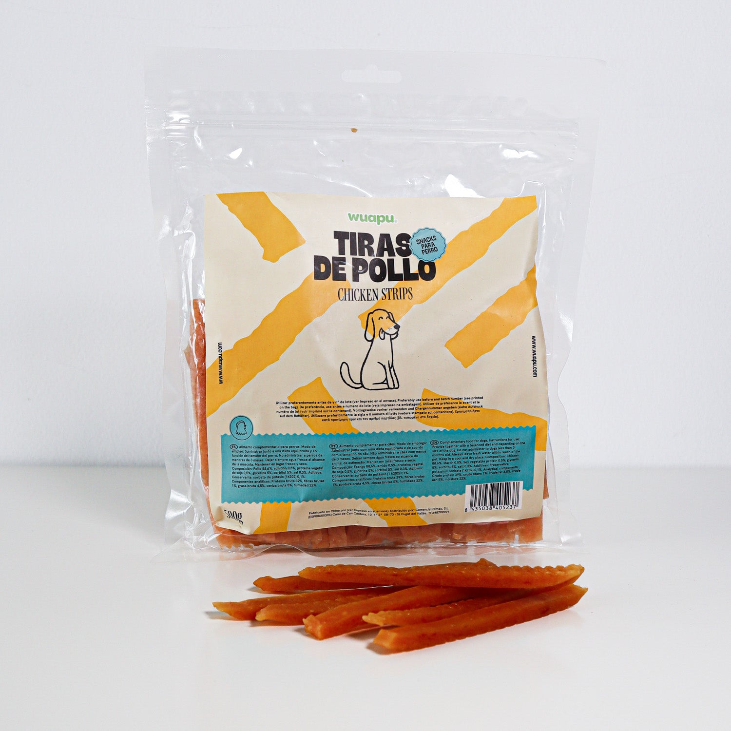 Snack Para Perro En Tiras De Pollo Desecado Wuapu 12x100gr_3
