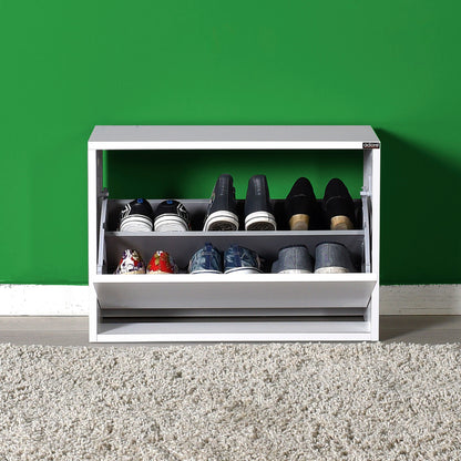 Zapatero,100% Tablero De Aglomerado Rechapado En Melamina, Color Blanco_5
