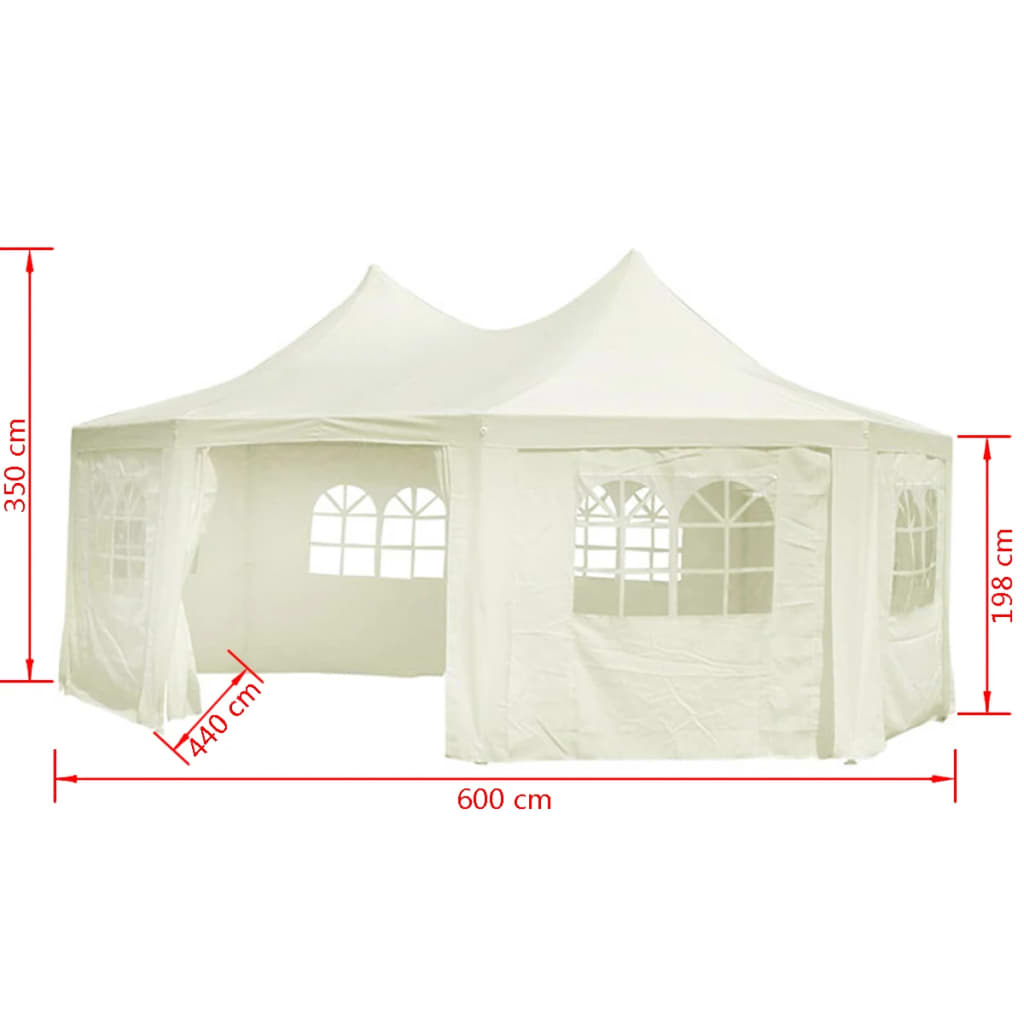 Vidaxl Carpa De Fiesta Octogonal Crema 6x4,4x3,5 M_2