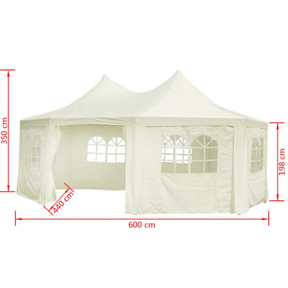 Vidaxl Carpa De Fiesta Octogonal Crema 6x4,4x3,5 M_2