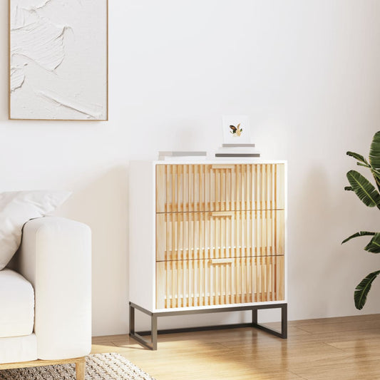 Aparador De Madera Contrachapada Blanco 60x30x75 Cm_0