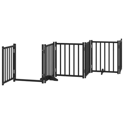 Vidaxl Puerta De Perros Plegable 15 Paneles Madera Álamo Negra 750 Cm_3