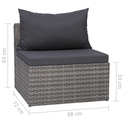 Vidaxl Set De Sofás De Jardín 4 Piezas Y Cojines Ratán Sintético Gris_5