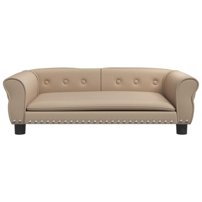 Cama Para Perros De Cuero Sintético Color Capuchino 95x55x30 Cm / Vetonek_0