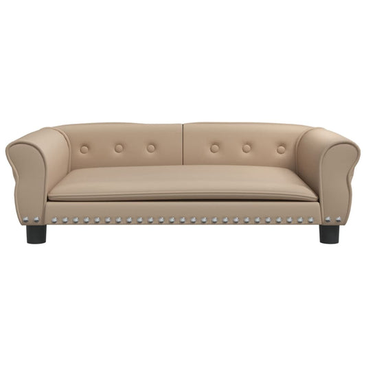 Cama Para Perros De Cuero Sintético Color Capuchino 95x55x30 Cm / Vetonek_0