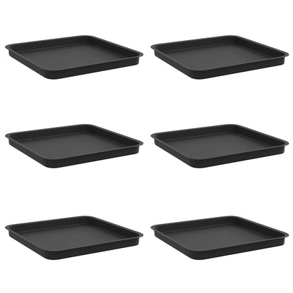 Bandeja Cuadrada Para Flores 6 Pcs Negro 36 X 36 X 2.5 Cm_0