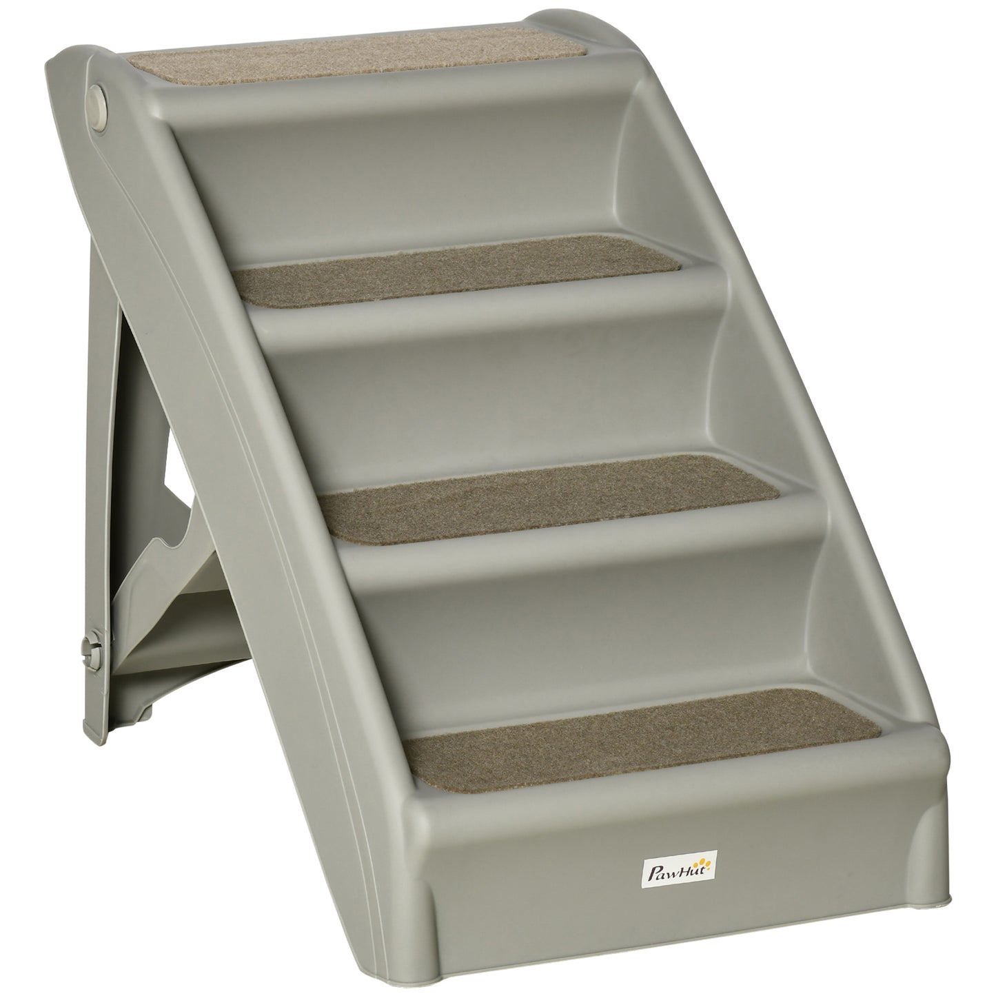 Pawhut Escalera Plegable Para Mascotas 4 Peldaños Con Alfombras Antideslizantes_0