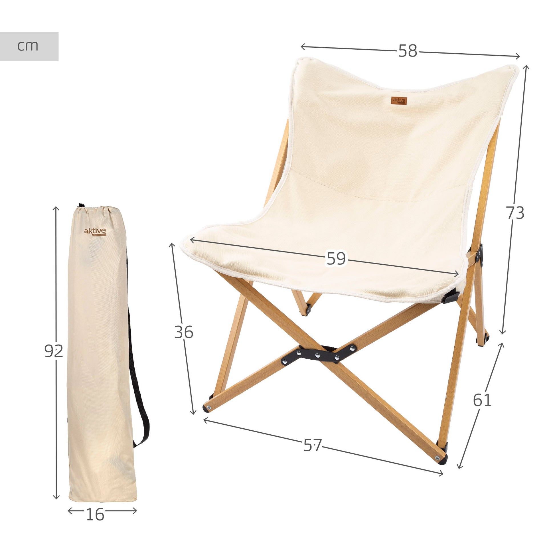 Pack 2 Sillones Plegables Glamping C/bolsa Transporte Aktive_3