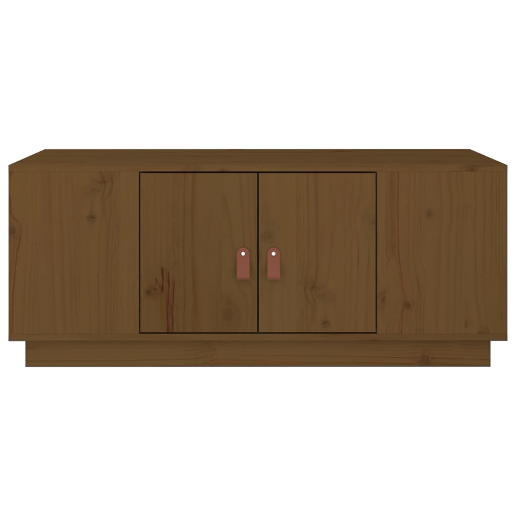 Mesa De Centro Madera Maciza De Pino Marrón Miel 100x50x41 Cm_4