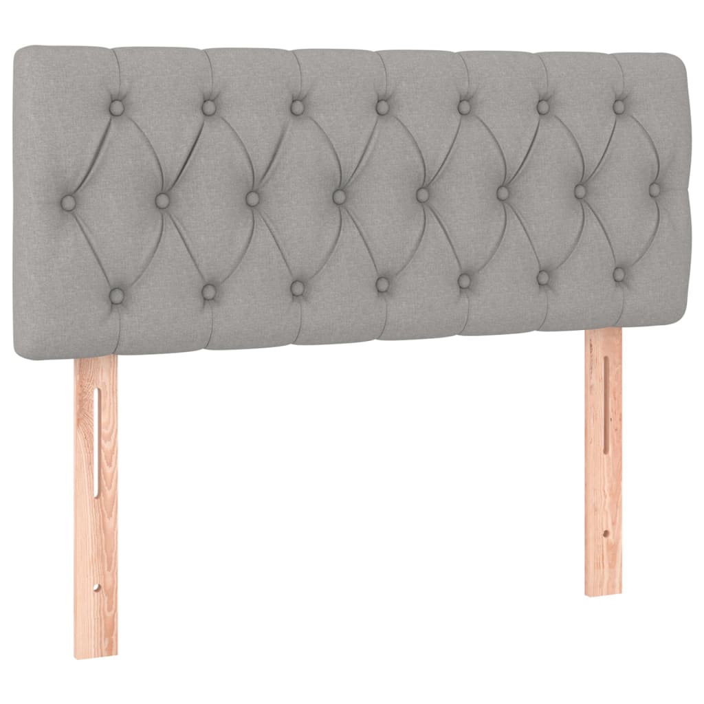 Cama Box Spring Con Colchón Tela Y Led Gris Claro 120x200 Cm / Vetonek_5