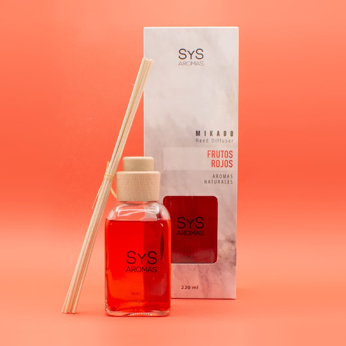 Ambientador Mikado Frutos Rojos Mármol SYS Aromas 220 ml | Aroma Afrutado y Dulce | Estimulante_2