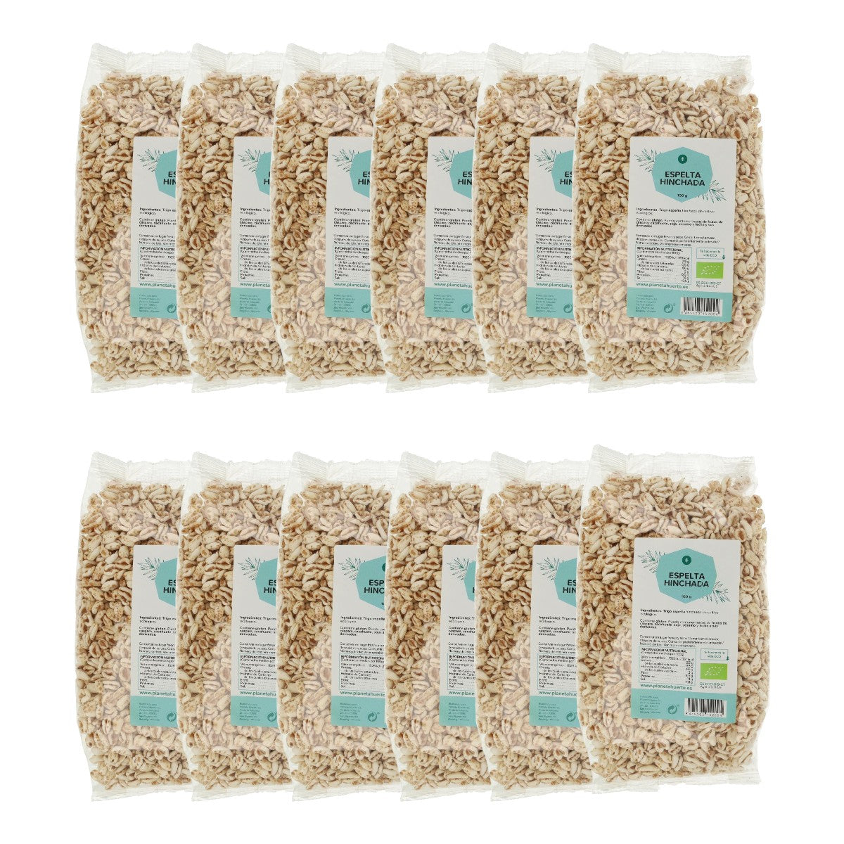 Pack 12x Trigo espelta hinchada ECO Planeta Huerto 100 g