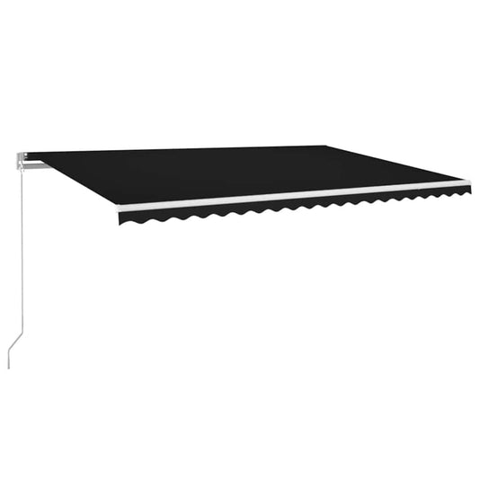 Toldo Retráctil Manual Con Luz Led Gris Antracita 500x300 Cm_0