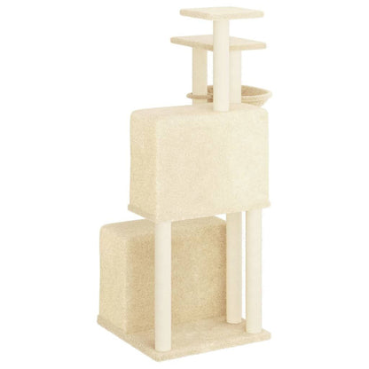 Vidaxl Rascador Para Gatos Con Postes De Sisal Color Crema 122 Cm_4