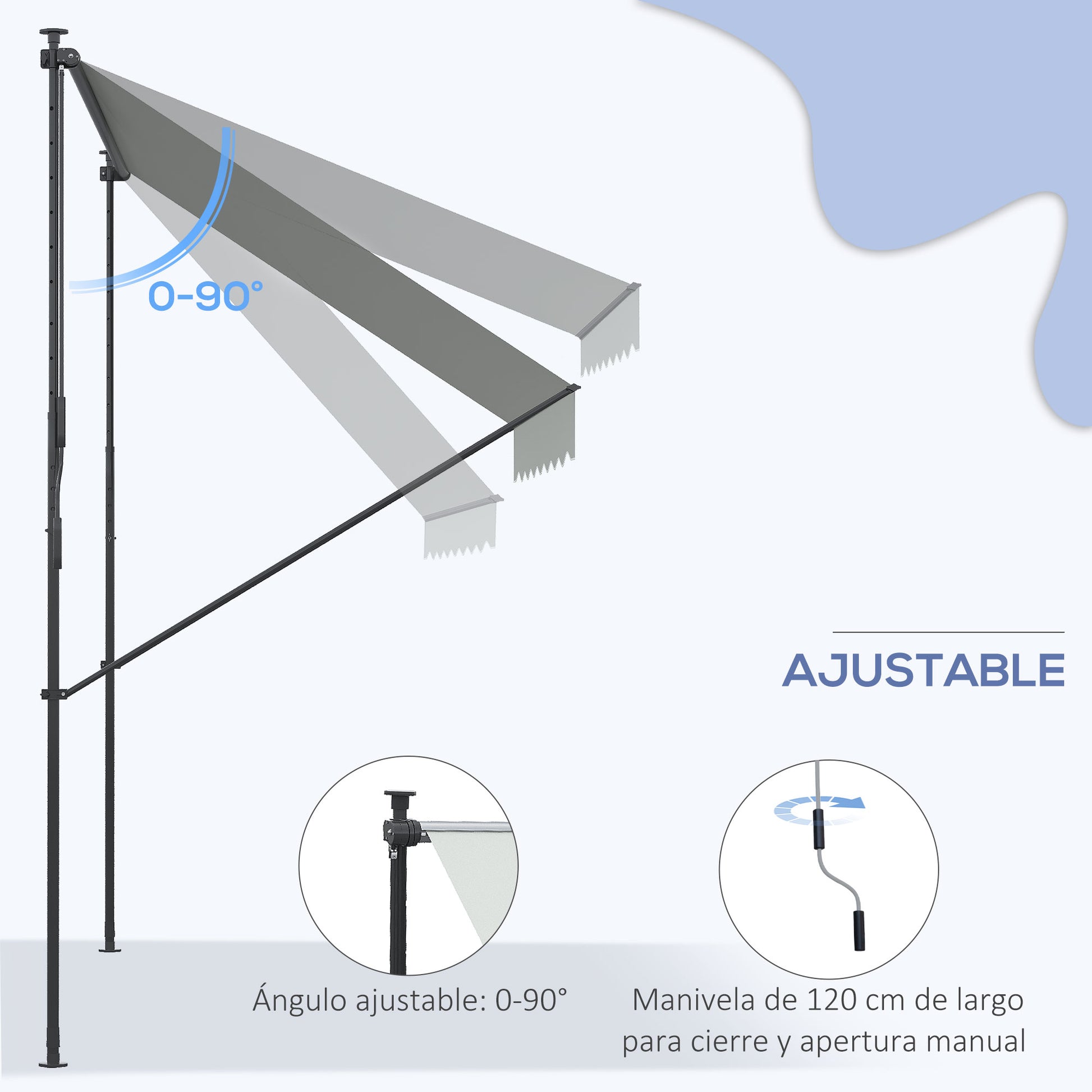 Outsunny Toldo Manual Retráctil 2x1_4