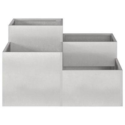 Maceta Para Jardín Plateado 100 X 100 X 48 Cm Acero Inoxidable_5