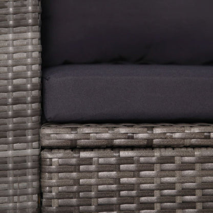 Vidaxl Set Mesa Y Sillas Jardín 3 Pzas Y Cojines Ratán Sintético Gris_4