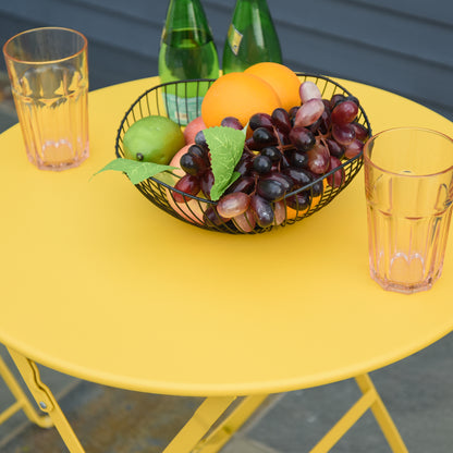 Outsunny Conjunto Muebles Plegables De Jardín Mesa Y 2 Sillas De Metal Ø60x71 Cm_3
