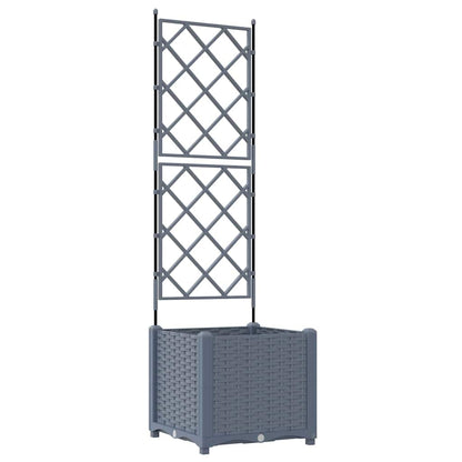 Vidaxl Maceta De Jardín Con Enrejado Gris Claro 40 X 40 X 143 Cm Pp_0