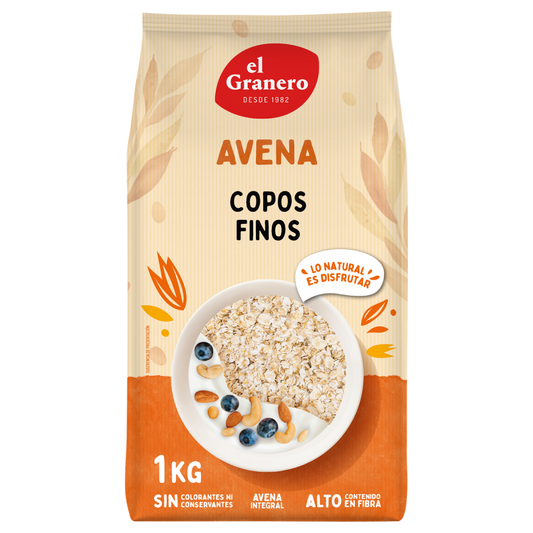 Copos Suaves De Avena Integral El Granero 1 Kg
