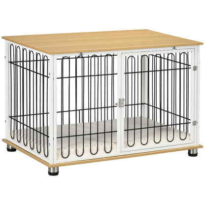 Pawhut Jaula Para Perros Interior En Casa 90x58x62,5 Cm Superficie Mesa Auxiliar_0