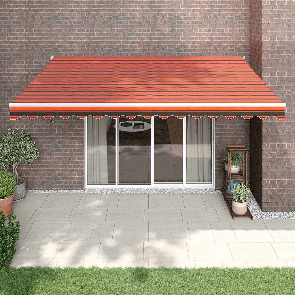 Toldo Retráctil Automático Naranja Y Marrón 4x3 M_1