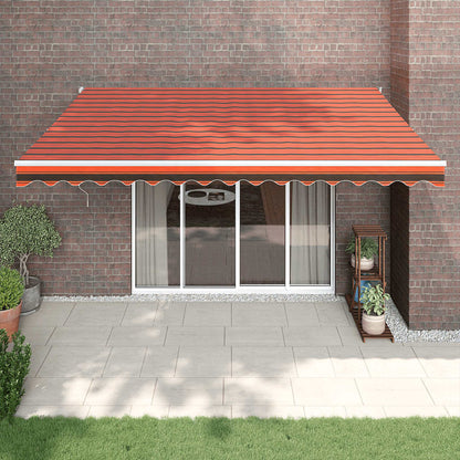 Toldo Retráctil Aluminio Y Tela Naranja Y Marrón 4x3 M_1