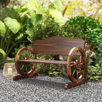 Outsunny Banco De Jardín De Madera Reposabrazos En Forma De Rueda Carga 240 Kg_4