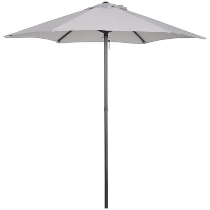 Outsunny Sombrilla De Terraza Exterior Ø2x2 M Con Techo Ventilado Gris Claro_0