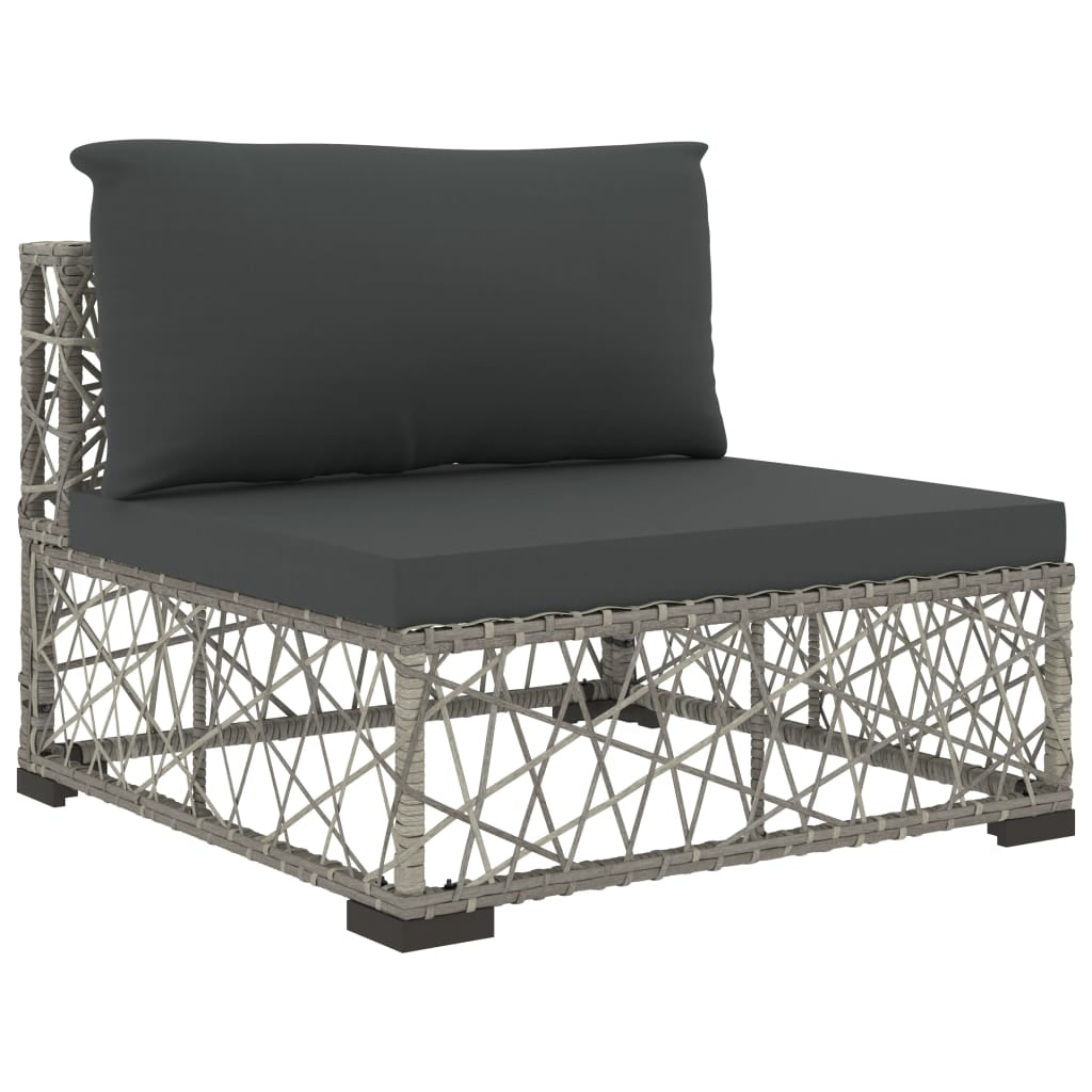 Vidaxl Set De Sofás De Jardín 6 Piezas Y Cojines Ratán Sintético Gris_4